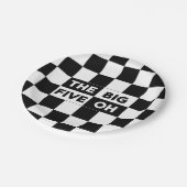 Het grote vijf zwarte en witte gevarieerde patroon papieren bordje (Gekanteld)