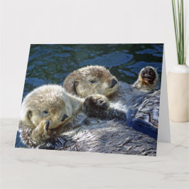 Het grote wenskaart van otters kaart