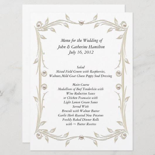 Het grote Wit en van de Band van de Bindende Lijst Menu (Voorkant / Achterkant)