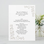 Het grote Wit en Zand Menu van de Lijst van de Wed (Staand voorkant)