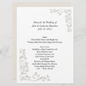 Het grote Wit en Zand Menu van de Lijst van de Wed (Voorkant / Achterkant)