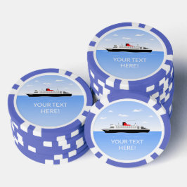 Het grote zeilcruiseschip poker chips