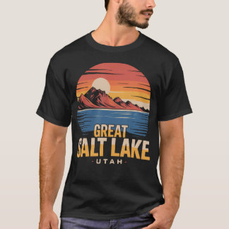 Het Grote Zoutmeer Utah Toerist Vintage Retro T-shirt