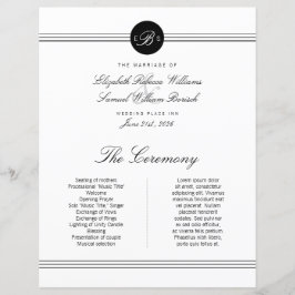 Het grote zwarte witte monogram van Elegant Wedden