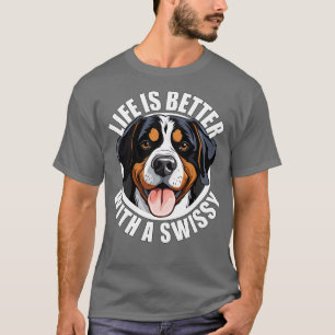 Het grotere Zwitserse berghondenleven is beter met T-shirt