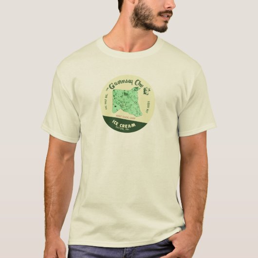Het Guernsey Cow Ice Cream-shirt: Mint Choc-chip T-shirt (Voorkant)