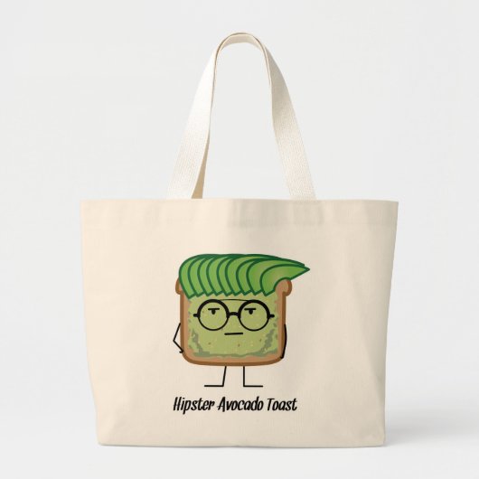 Het haar van de de glazensmeerder van Hipster van Grote Tote Bag (Voorkant)