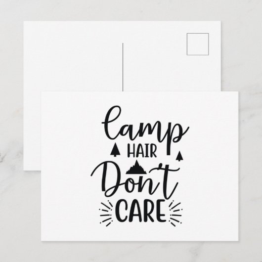 Het haar van een kamp kan niets schelen briefkaart (Voorkant / Achterkant)
