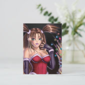 Het Haar van Kerstmis van het Meisje van Anime Feestdagenkaart (Staand voorkant)