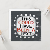 Het had een tekst Wenskaart kunnen zijn Kaart (Voorkant / Achterkant in situ)