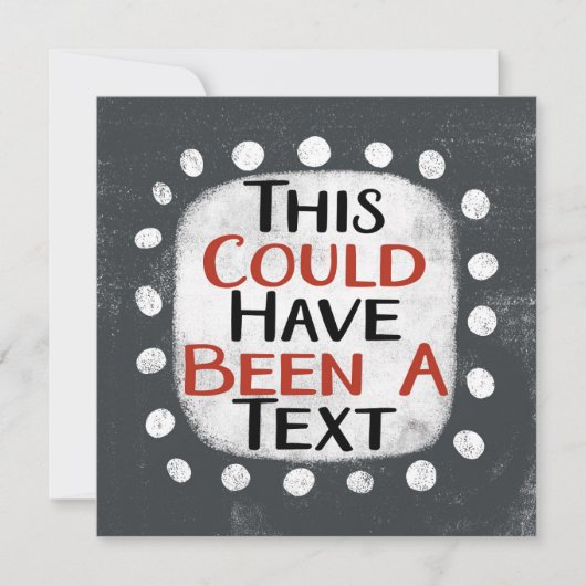 Het had een tekst Wenskaart kunnen zijn Kaart (Voorkant)