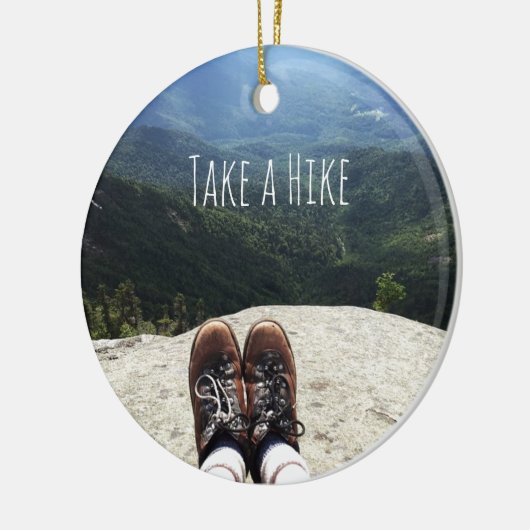 Het hakken bovenop de Wereld met Tekst II Keramisch Ornament (Links)