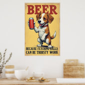 Het halen van ballen kan dorstig werk zijn poster (Keuken)