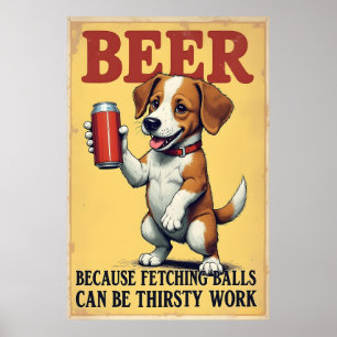 Het halen van ballen kan dorstig werk zijn poster