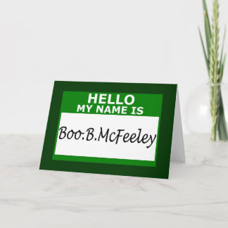 Het hallo mijn naam is kaart
