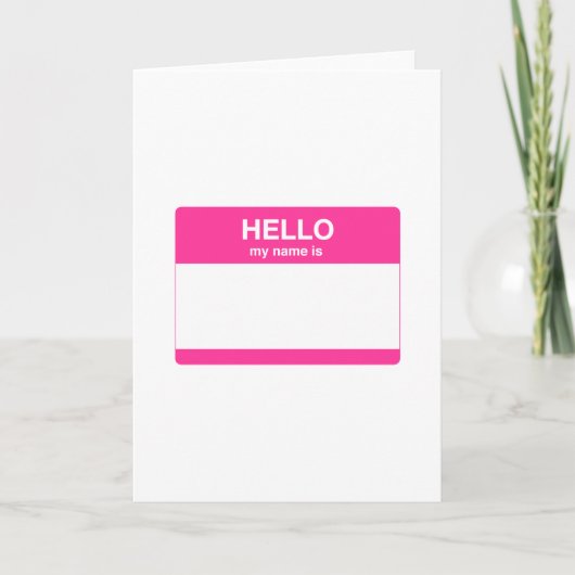 Het hallo, Mijn Naam is Label Kaart (Voorkant)