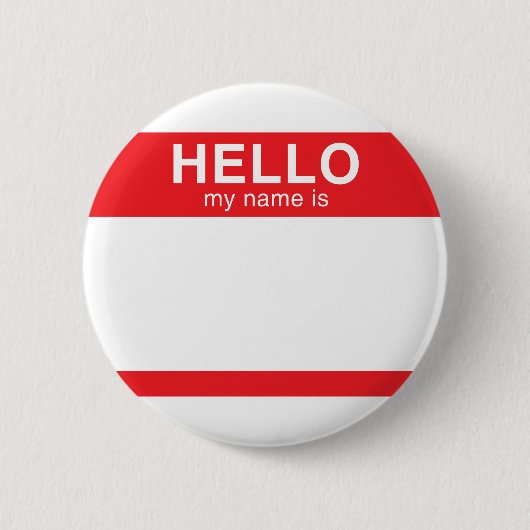 Het hallo Mijn Naam is - Rood Ronde Button 5,7 Cm (Voorkant)