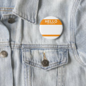 Het hallo Mijn Naam is - Sinaasappel Ronde Button 5,7 Cm (In situ)