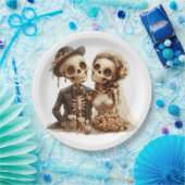 Het Halloween-bruidspaar Papieren Bordje (Feest)