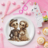 Het Halloween-bruidspaar Papieren Bordje (Feest)