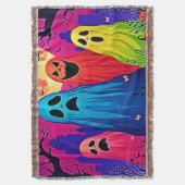 Het Halloween Party Design van Neon Ghosts Deken (Voorkant Verticaal)