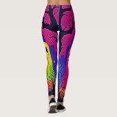 Het Halloween Party Design van Neon Ghosts Leggings (Achterkant)