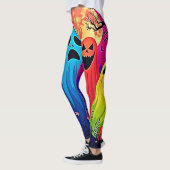 Het Halloween Party Design van Neon Ghosts Leggings (Links)