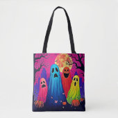 Het Halloween Party Design van Neon Ghosts Tote Bag (Voorkant)