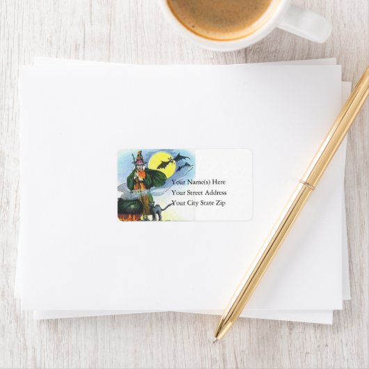 Het Halloween Witch  adreslabel Etiket (Insitu)