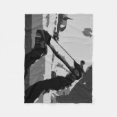 Het halve pijp Met een skateboard rijden Fleece Deken (Voorkant)