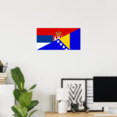 het halve symbool van de servische bosnië - herzeg poster (Thuiskantoor)