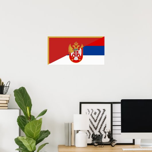 het halve symbool van de servische montenegro - vl poster (Thuiskantoor)