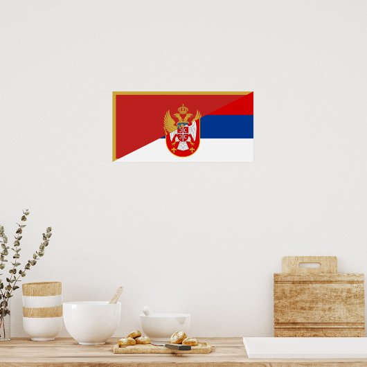het halve symbool van de servische montenegro - vl poster (Keuken)