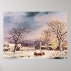 Het Halverwege huis van George Durrie Poster