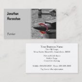 Het hameren van een rode hotshoe op een aambeeld visitekaartje (Voorkant / Achterkant)