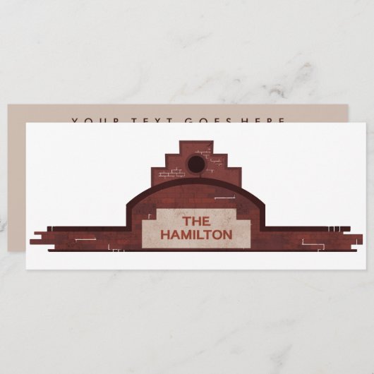 het hamilton - gebouw kaart (Voorkant / Achterkant)