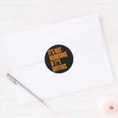Het hamstert niet als zijn gitaren  zijn ronde sticker (Envelop)