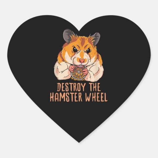 Het hamsterwiel vernietigen hart sticker (Voorkant)