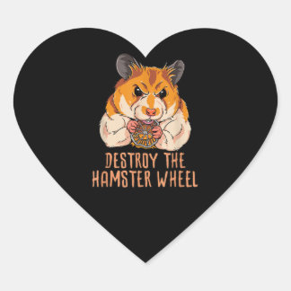 Het hamsterwiel vernietigen hart sticker