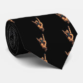 Het handgebaar van de Devils Horns Stropdas (Opgerold)