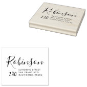Het handgeschreven adres van de Naam van de Famili Rubberstempel (Gestempeld)