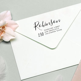 Het handgeschreven adres van de Naam van de Famili Zelfinktende Stempel