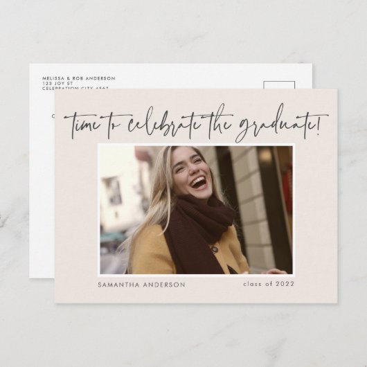 Het handgeschreven Afstuderen van de Foto van het  Briefkaart (Voorkant / Achterkant)