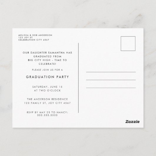 Het handgeschreven Afstuderen van de Foto van het  Briefkaart (Achterkant)