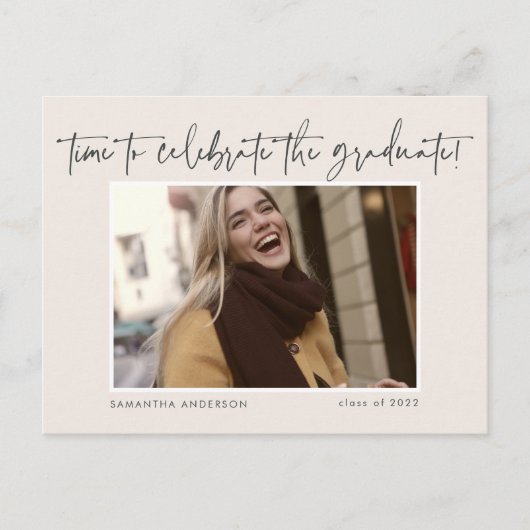 Het handgeschreven Afstuderen van de Foto van het  Briefkaart (Voorkant)