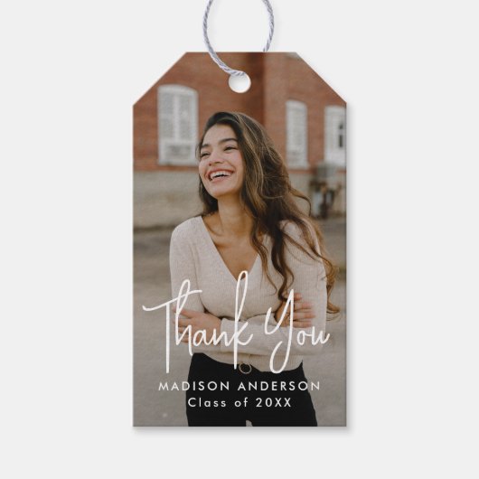 Het handgeschreven Afstuderen van de Foto van het  Cadeaulabel (Voorkant)