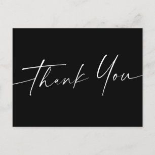Het handgeschreven manuscript bedankt u elegant zw briefkaart