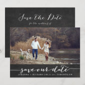 Het Handgeschreven Manuscript van het Chalkboard v Save The Date (Voorkant / Achterkant)