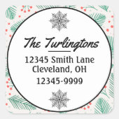 Het handgetekende Adres van de Terugkeer van de Ta Vierkante Sticker (Voorkant)