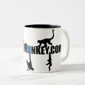 Het handige apenontwerp op koffie-mok tweekleurige koffiemok (Voorkant rechts)